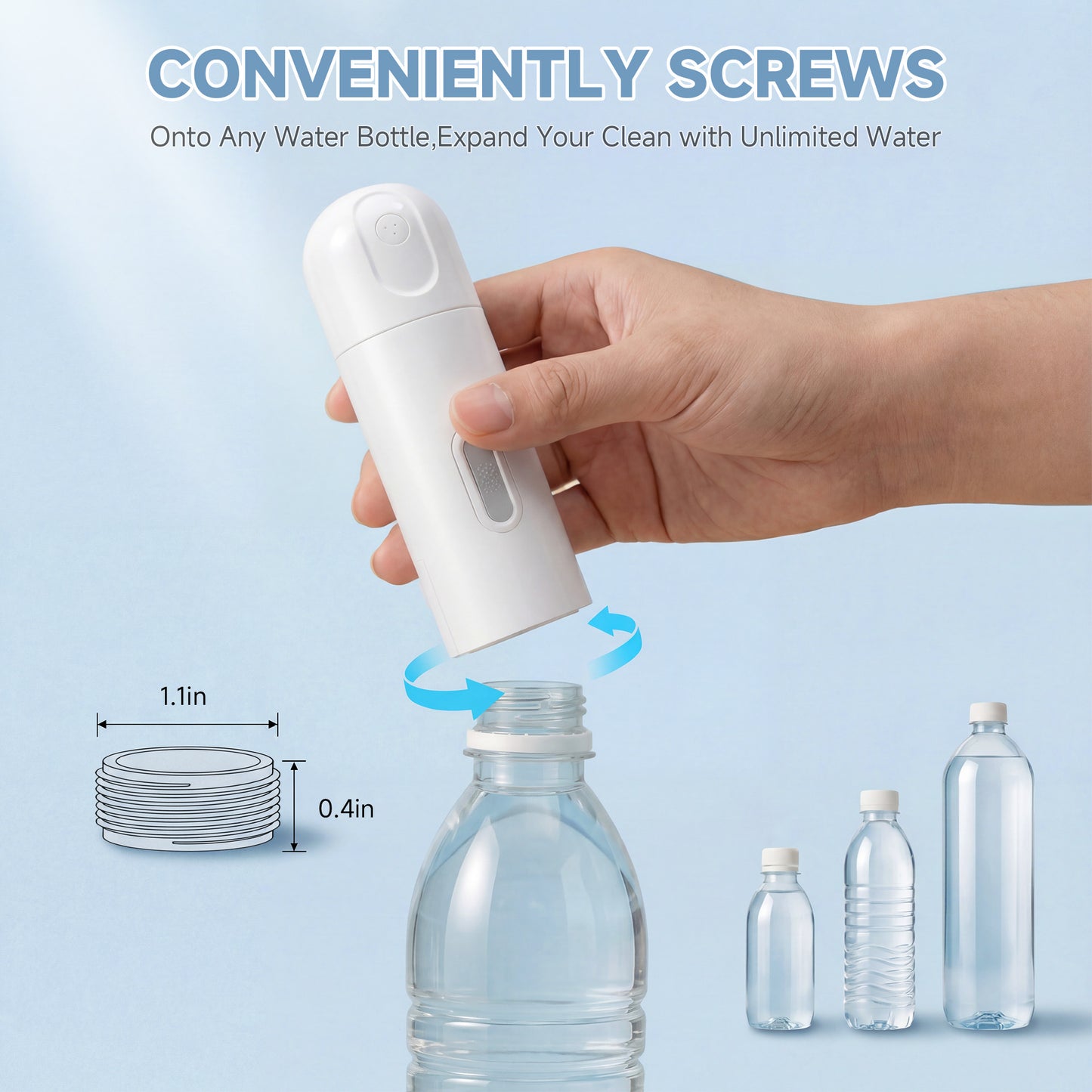 HODVIT ElectricPortable Bidet for Travel, Personal Hygiene and Postpartum Care, 350ml Handheld Washer with Dual-Mode and IPX7 Waterproof