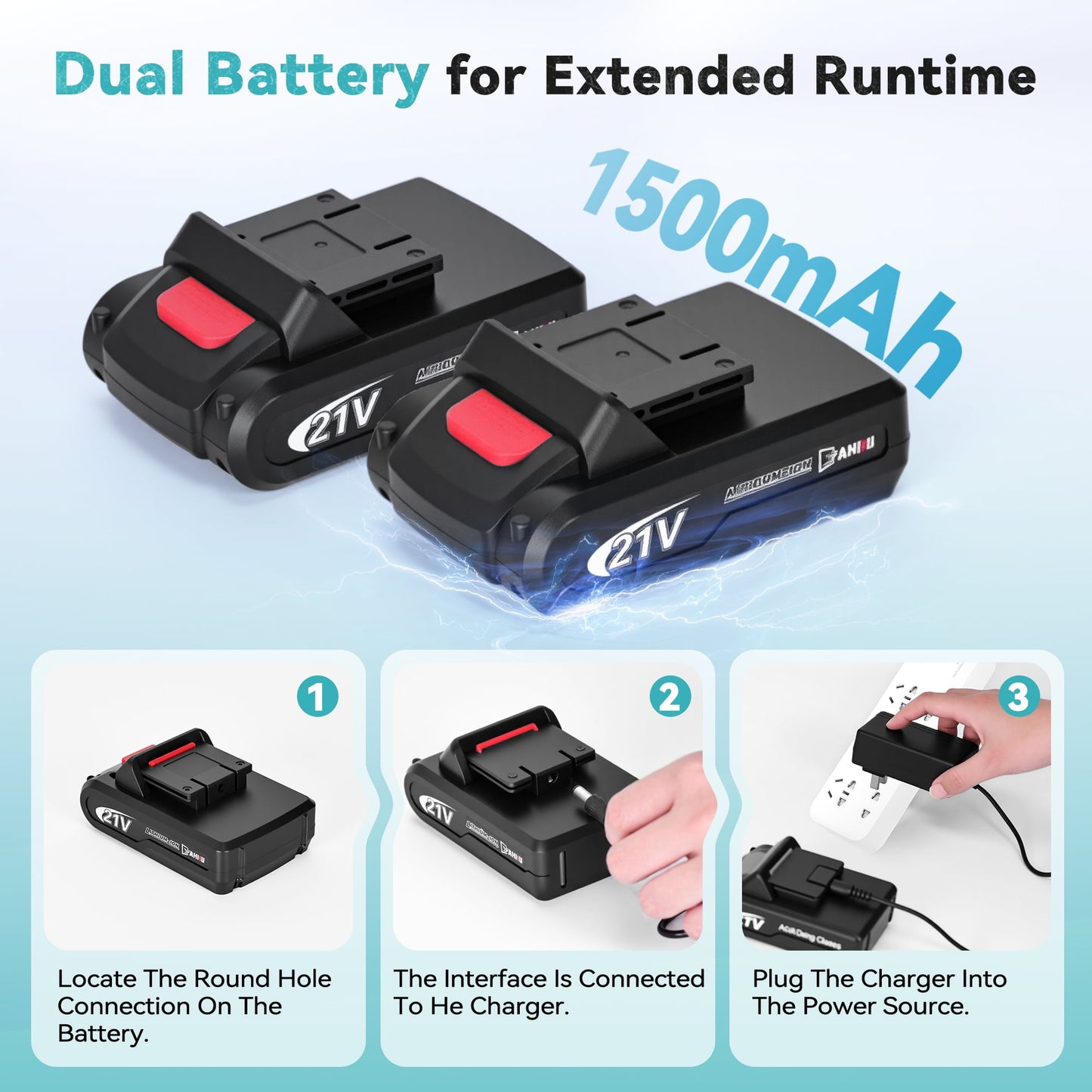 HOTREE 21V Cordless Drill Kit, 3/8" Keyless Chuck, Dual Speed Adjustable, 25+3 Torque Settings, Extensive Driver Accessories