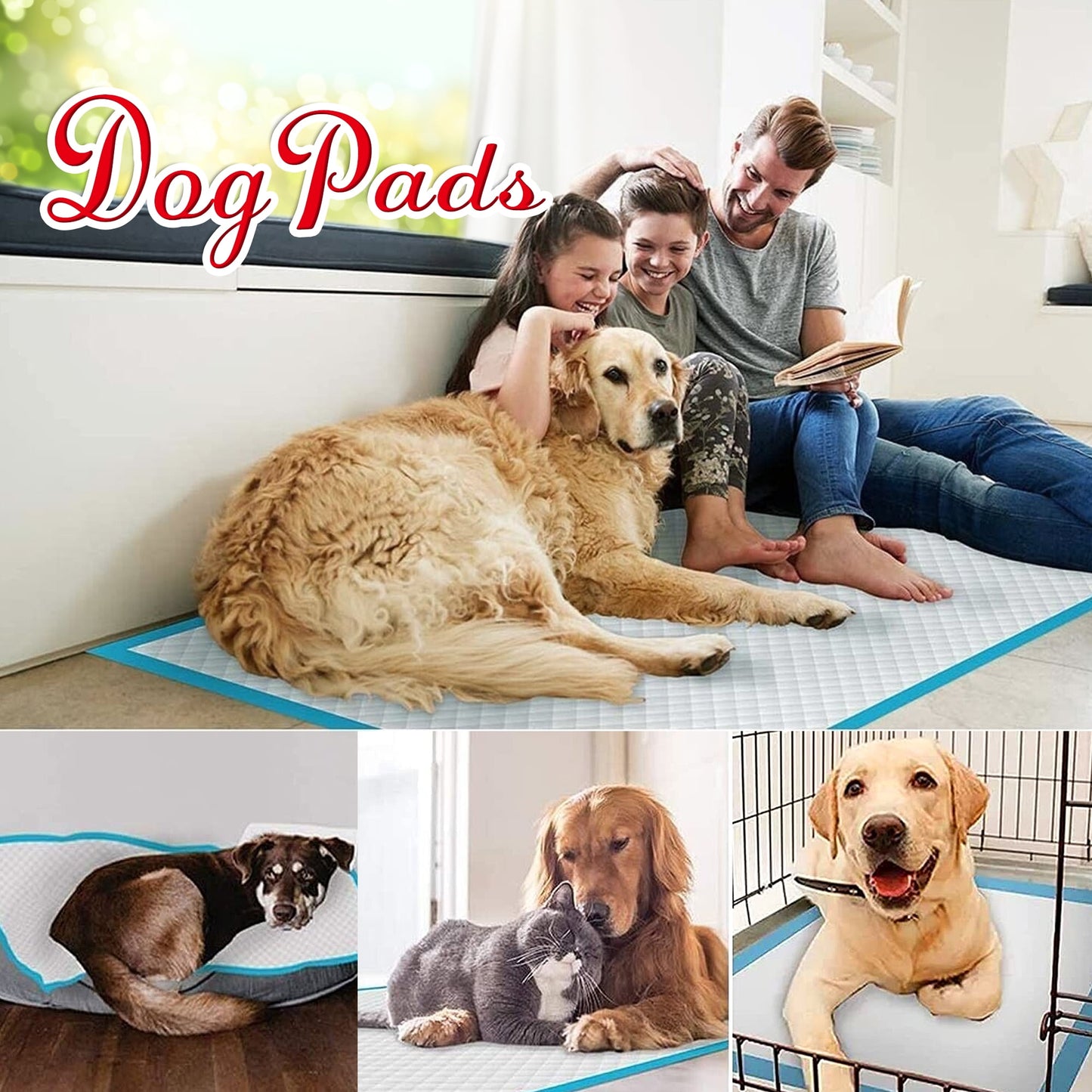 Tolobeve Dog Training Pads, XXL, 30 in x 36 in, 20 Count Disposable Dog Puppy Pee Pads