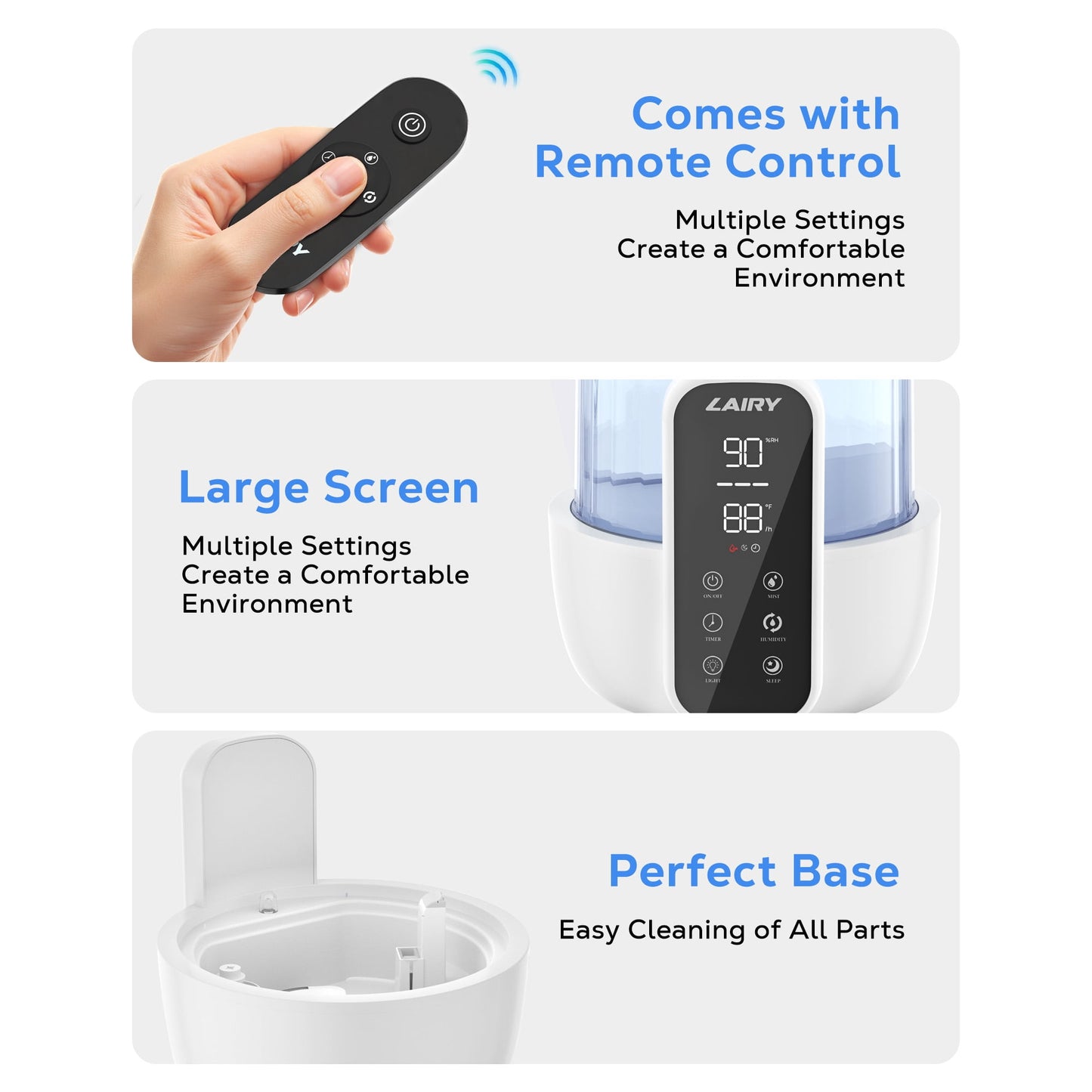 Humidifiers for Bedroom Home, 4L Cool Mist Air Humidifier for Auto Customized Humidity, Quiet