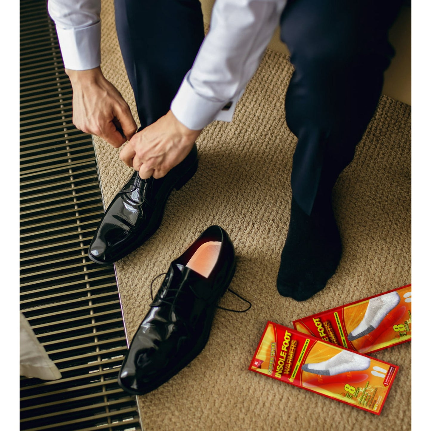 NFTIGB Insole Foot Warmers Value Pack (25 Pairs), Disposable Heat Foot Pad, Safe Natural Odorless Air Activated Heating 8H, Size M for US Women 8.5-10 / Man 7-8