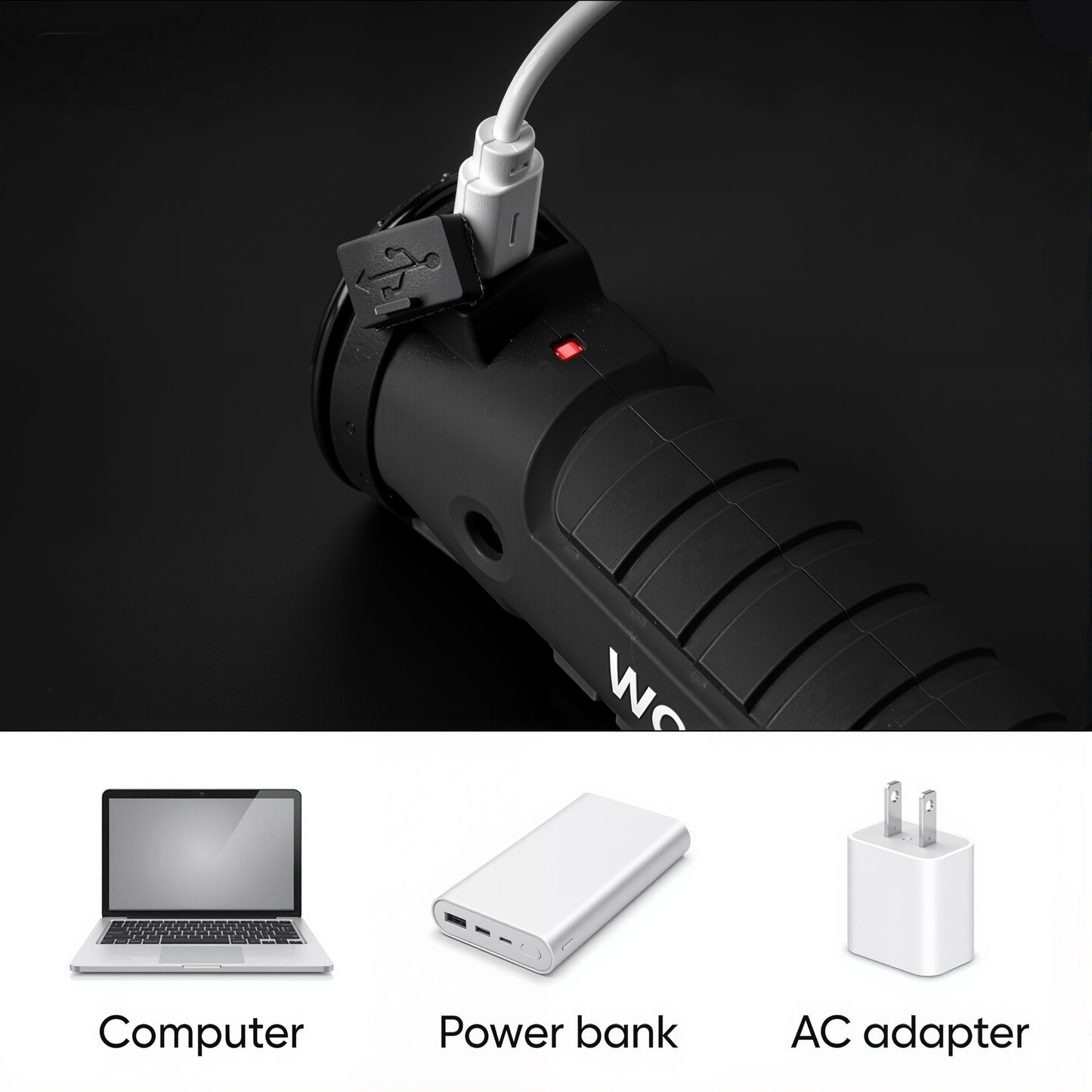 AOLIGO LED Work Light 2 Pack, Rechargeable COB Flashlight with 5 Modes, Magnetic Base and Hook, 360° Rotate, Foldable Portable Waterproof Light for Workshop, Camping, Emergency
