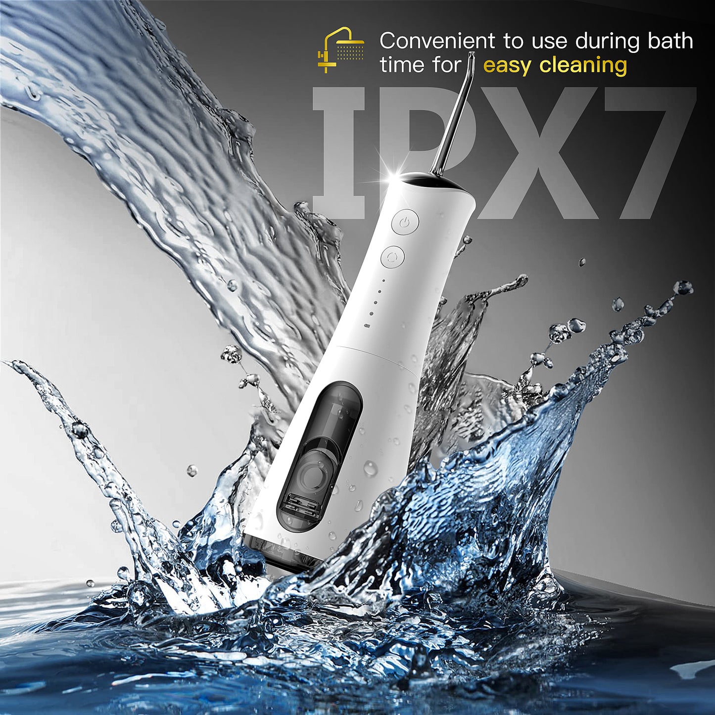 Bokyan Water Flosser for Teeth, cordless 300 ml Portable Oral Irrigator, Electric Flossing Cleaner, Dental Hygiene