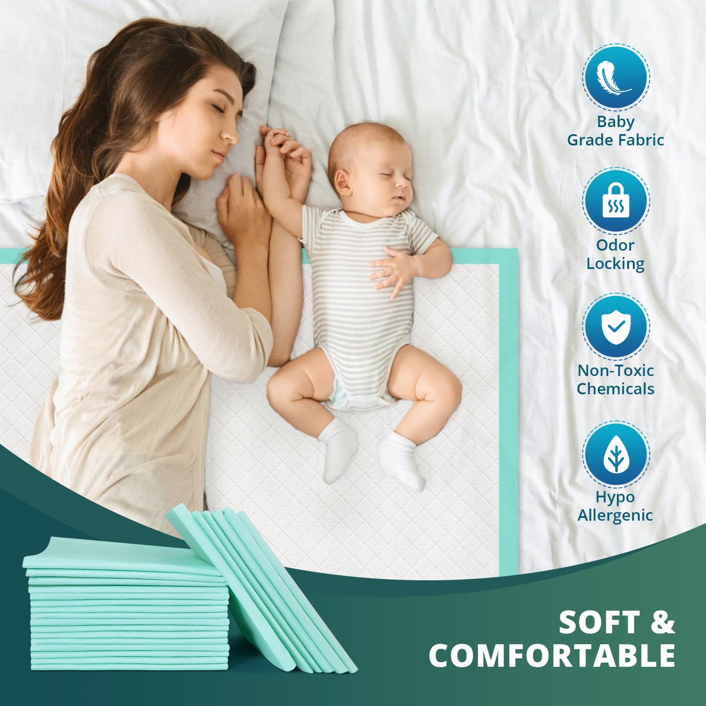 BOKYAN Bed Pads for Incontinence Disposable, 30 x 36 Waterproof Underpads, Maximum Absorbent Unisex Large Chucks Pad, Bed Liners Chux for Adults, Kids and Pets, XL (100 Count)