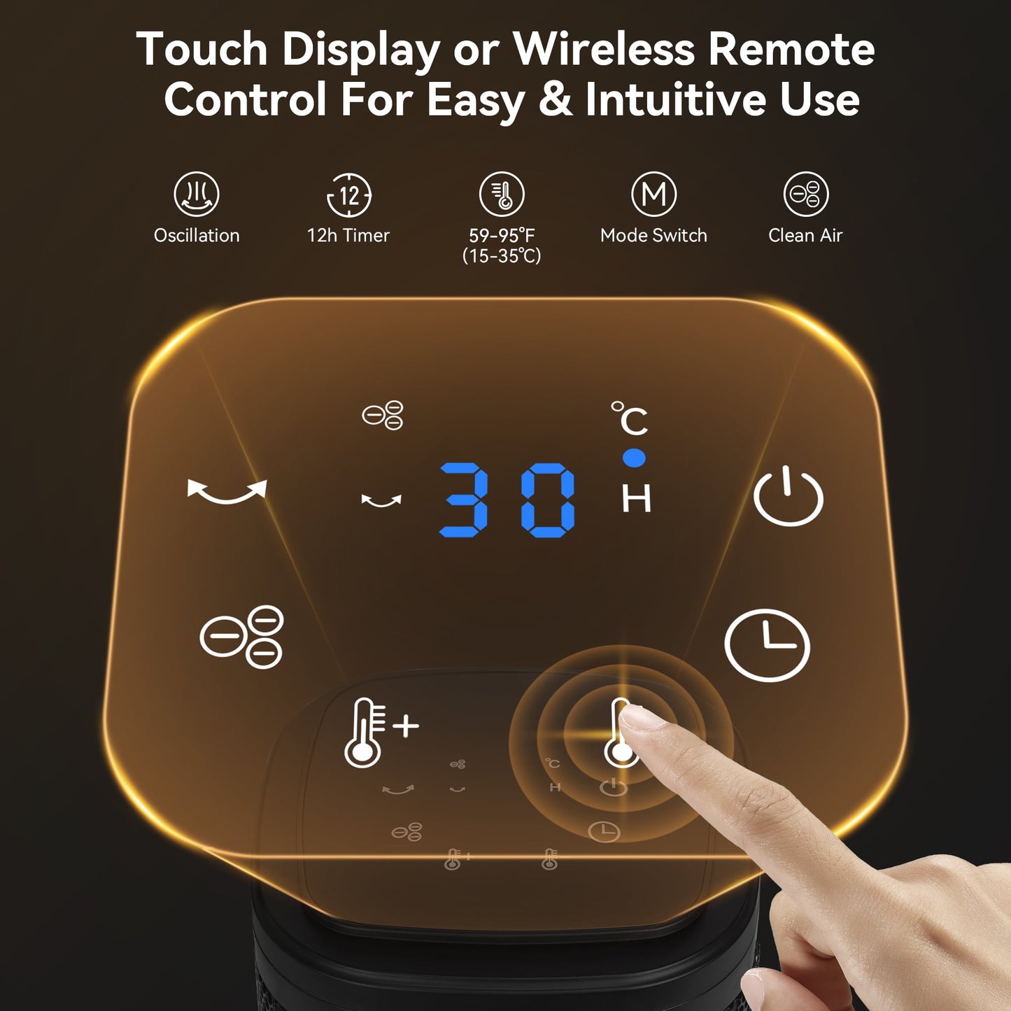 NFTIGB Space Heaters for Home, Desktop Portable Heater with Remote and Timer, 1500W PTC Electric Heater,New