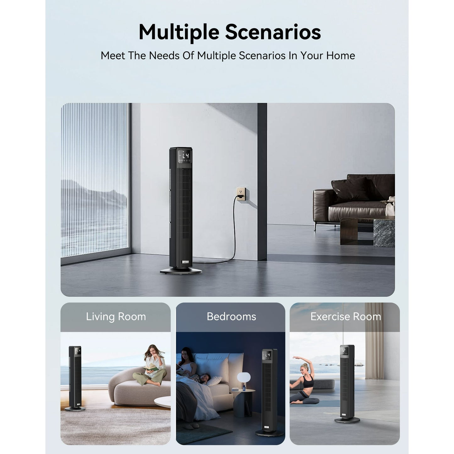 NFTIGB Tower Fans for Home, 36" Oscillating Floor Fan with Remote, 4 Speed 4 Modes,12H Timer,New