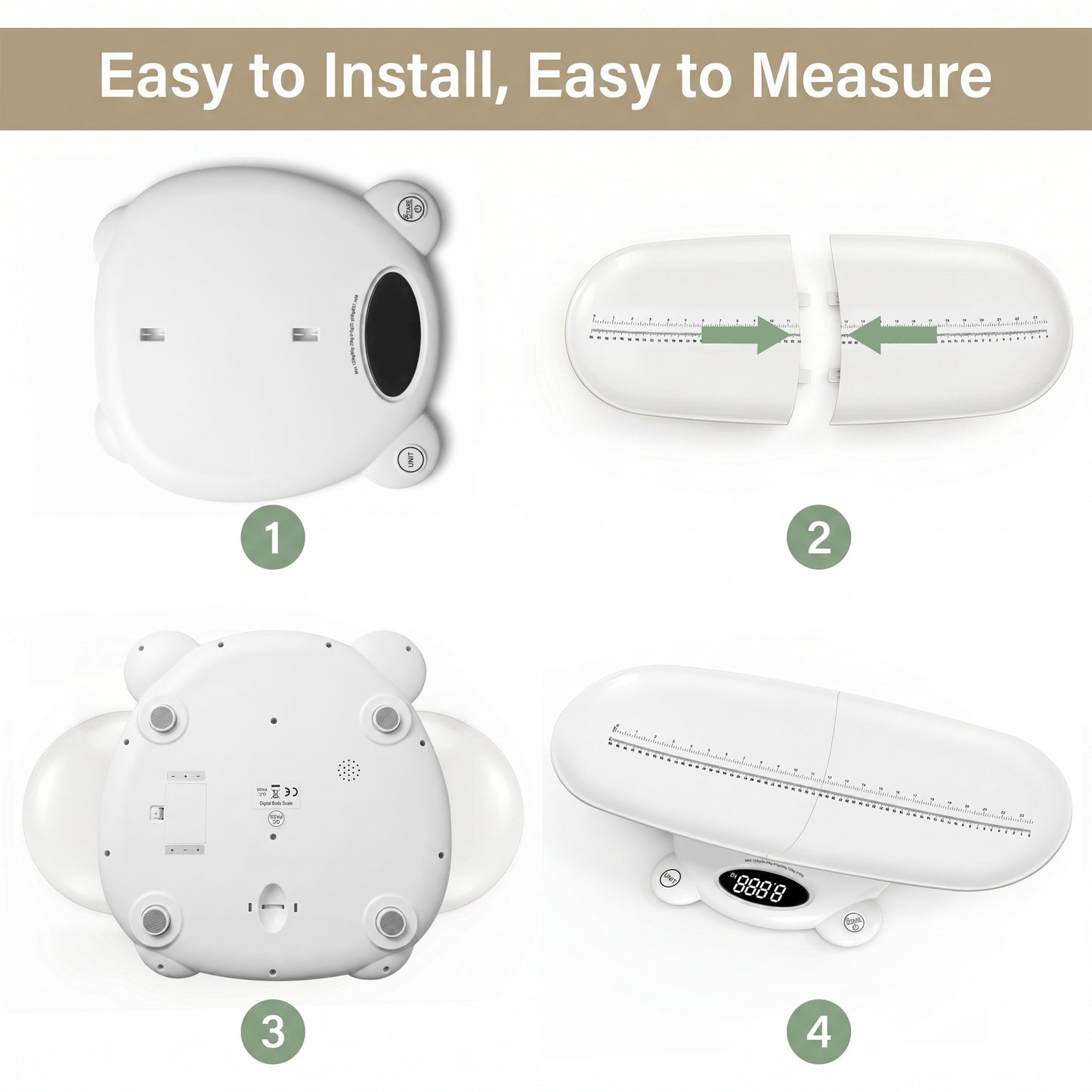 ZNQPLF Baby Scale, Infant Scale for Baby Adult and Pet, Baby Scales for Weighing Newborns, White, 265lb Max Capacity.