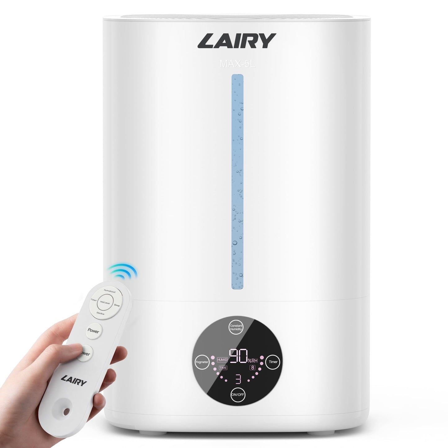 Lairy 5L Cool Mist Humidifier for Large Room, Top-Fill Humidifiers, Essential Oil Aroma Pad Tray, Quiet Ultrasonic Humidifier for Home