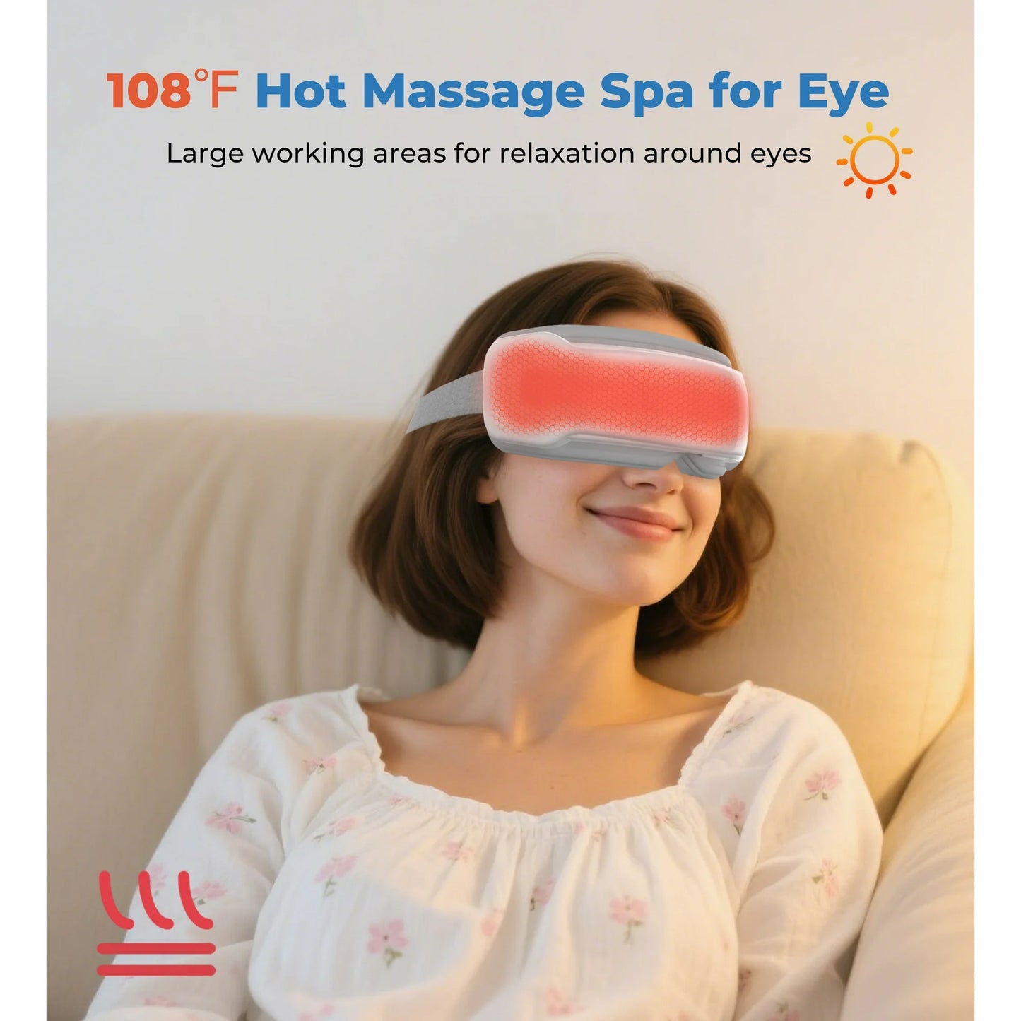 BOKYAN Eye Massager with Air Compression for Eye Relax Care, Heated Eye Mask with Bluetooth Music, Fathers Day Birthday Gifts for Mom Dad Women Men