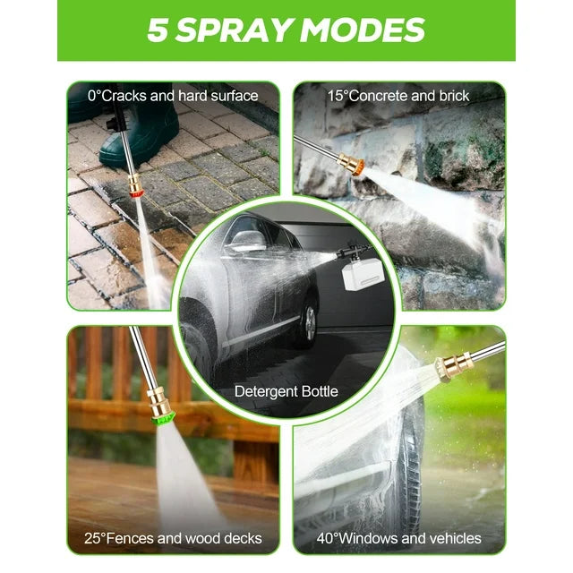 OHHANI Electric Pressure Washer, 2030 PSI Max, 2.4 GPM, 6ft Inlet Hose, 32ft Outlet Hose & Power Cord, 4 Nozzles & Foam Cannon for Car, Patio, Driveway