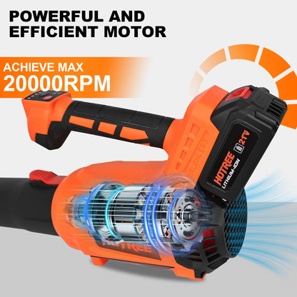 HOTREE Cordless Leaf Blower 600CFM 170MPH, 6 Speed Electric Leaf Blower with 2×2.0Ah Batteries for Lawn, Patio, Yard and Dust Cleaning