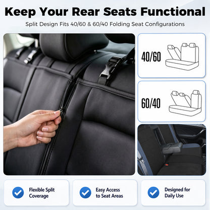 FLORAY Universal Car Seat Covers Full Set, 3D Breathable Mesh Auto Seat Protectors for Sedans & Compact SUVs, Airbag Compatible, Black & Gray