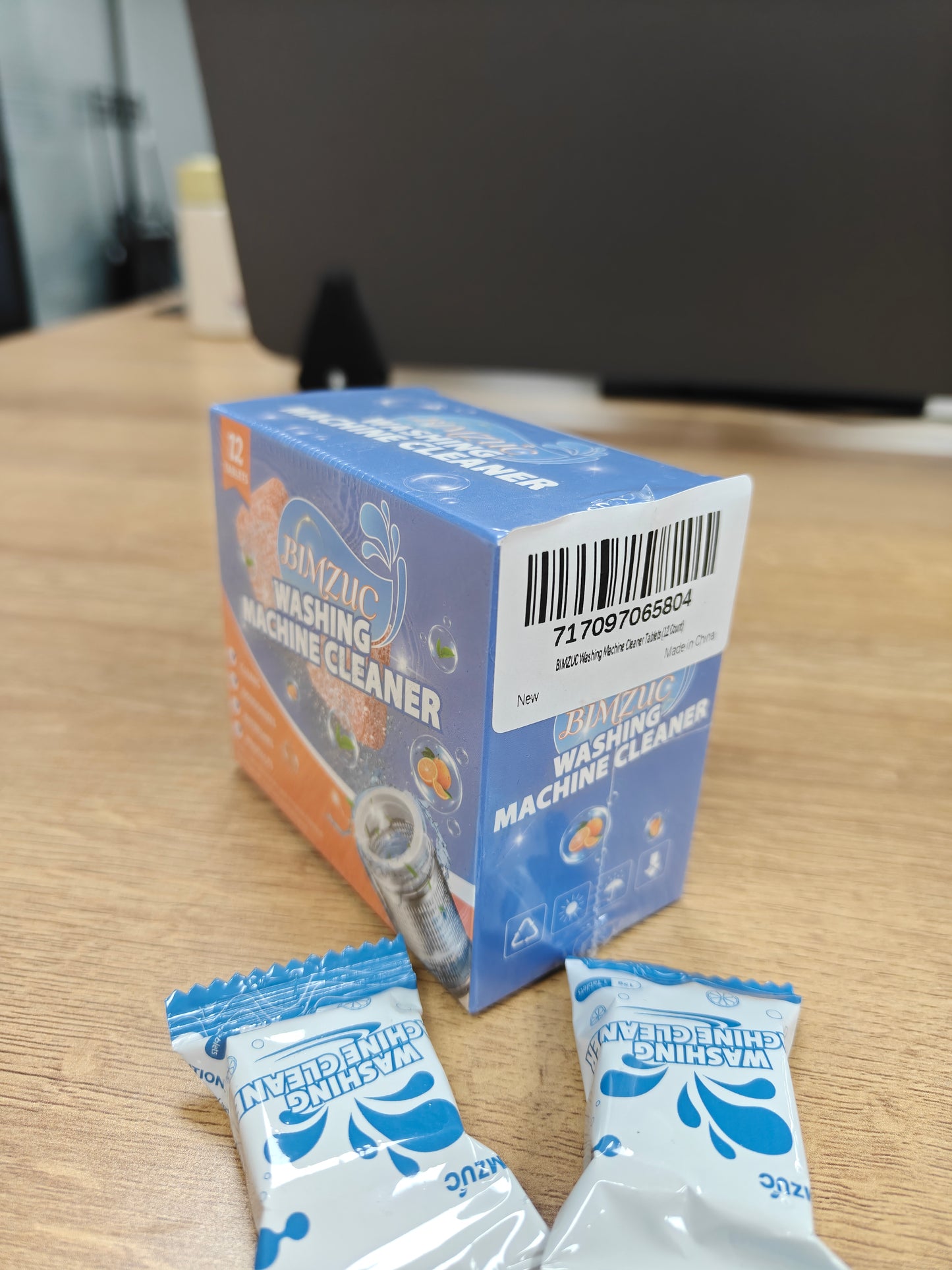 BIMZUC Washing Machine Cleaner Tablets (12 Count), Deep Cleans Front Load and Top Load Washers, Removes Odor Causing Residue & Buildup