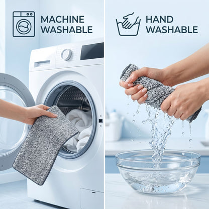 FVSA Reusable Mop Pads Refills, Floor Mop and Wet Mop Pads for Wet Jet, 12.99" x 4.72" 6 Pack Washable for All Floors