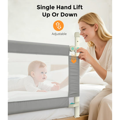 Granlass Baby Bed Rail for Toddlers, Swing Down Kids Bed Guard, Safe and Adjustable, Full Beds