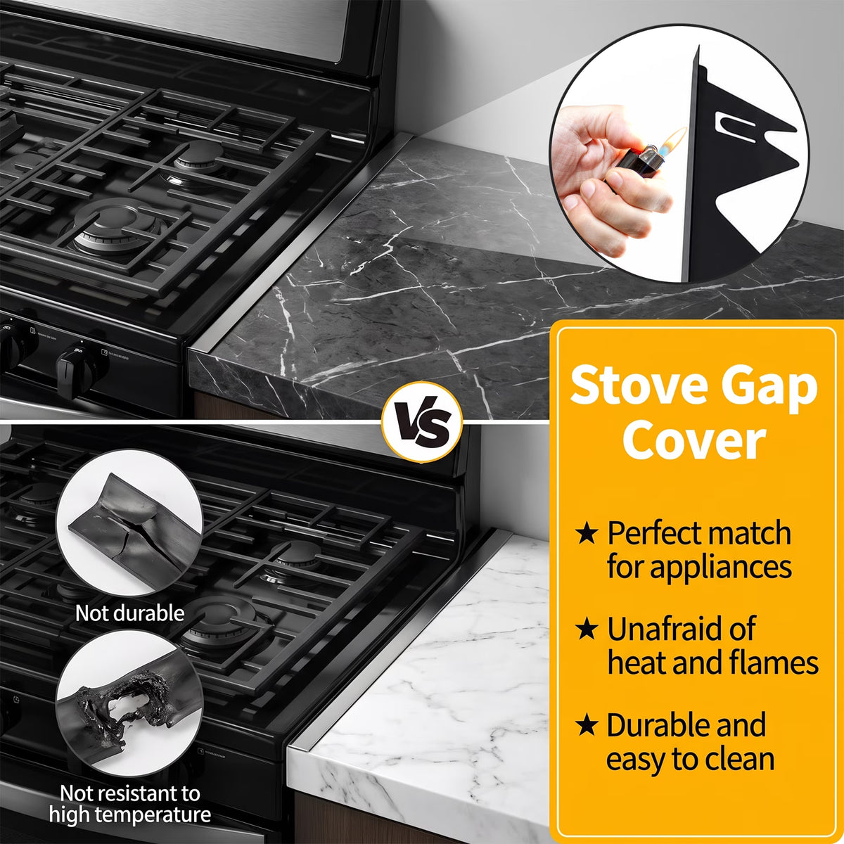 LZSDS Stove Gap Covers 2 Pack Stainless Steel, Telescoping Range Gap Filler 13.8-27.5 in Heat Resistant for Kitchen Oven