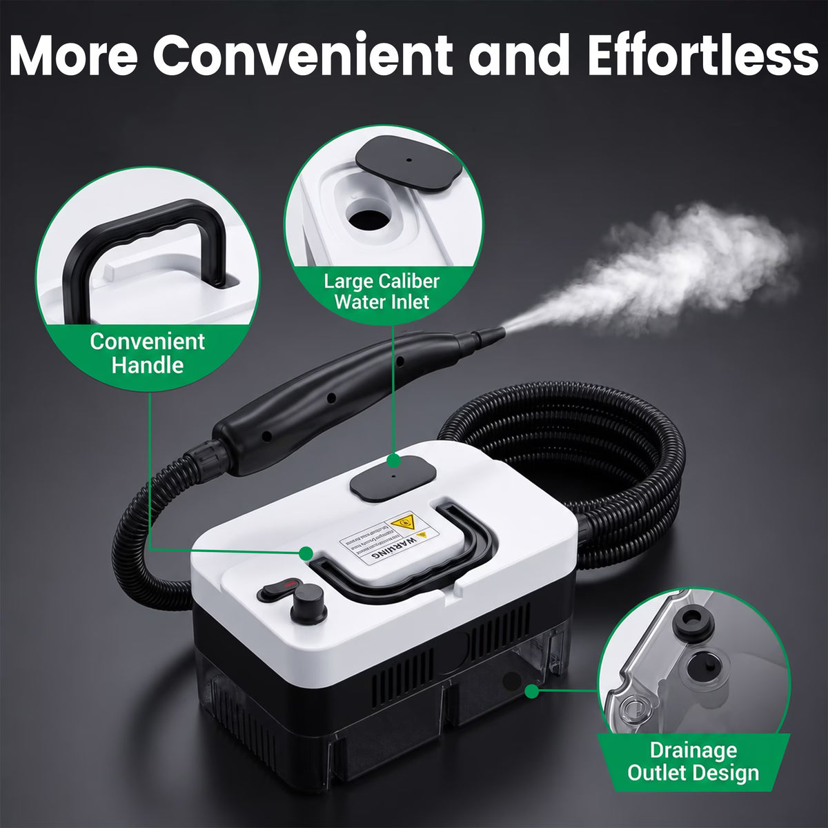 WZAUJKL 221 Degrees High Temp Steam Cleaner, Handheld Steam Cleaner Set with Brushes, White, 9-Piece