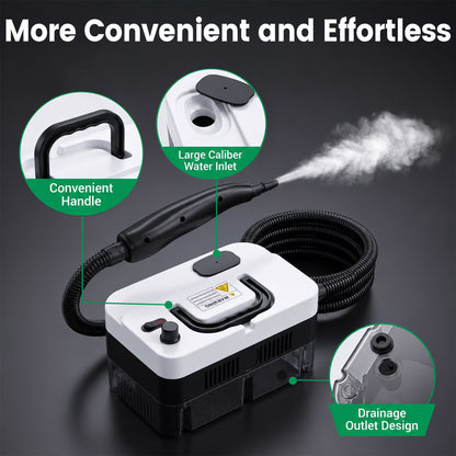 WZAUJKL 221 Degrees High Temp Steam Cleaner, Handheld Steam Cleaner Set with Brushes, White, 9-Piece
