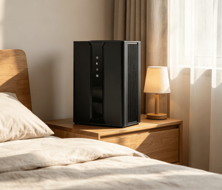 Reelexia Home Dehumidifier with 100 oz Large Water Tank, 1000 sq.ft Dehumidifiers for Bathroom, with Relaxing Ambient Light,Black