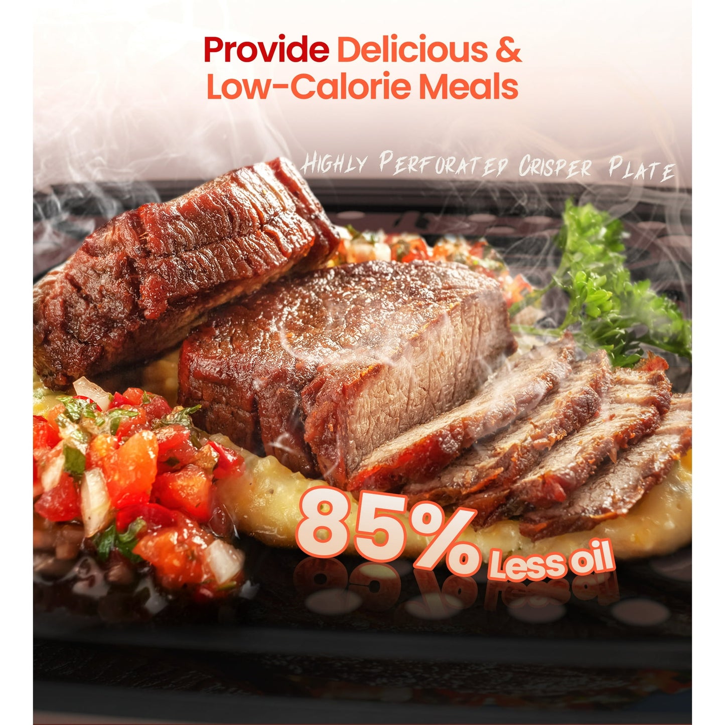 Suodoka 10 in 1 Air Fryer 6 Qt Capacity, Compact Countertop with Nonstick Basket, 400F Air Crisp