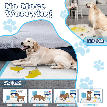 Tolobeve Dog Training Pads, XL, 26 in x 30 in, 55 Count Disposable Dog Pads, Puppy Pee Pads