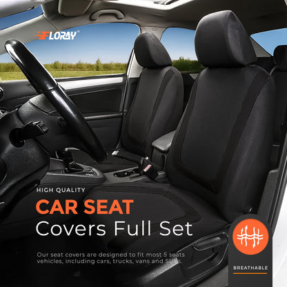 Floray Polyester Car Seat Covers Full Set - Universal Fit for Cars, SUVs, and Trucks