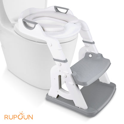RUPOUN Potty Training Seat 2-in-1 with 2 Step Ladder Foldable and Adjustable Height