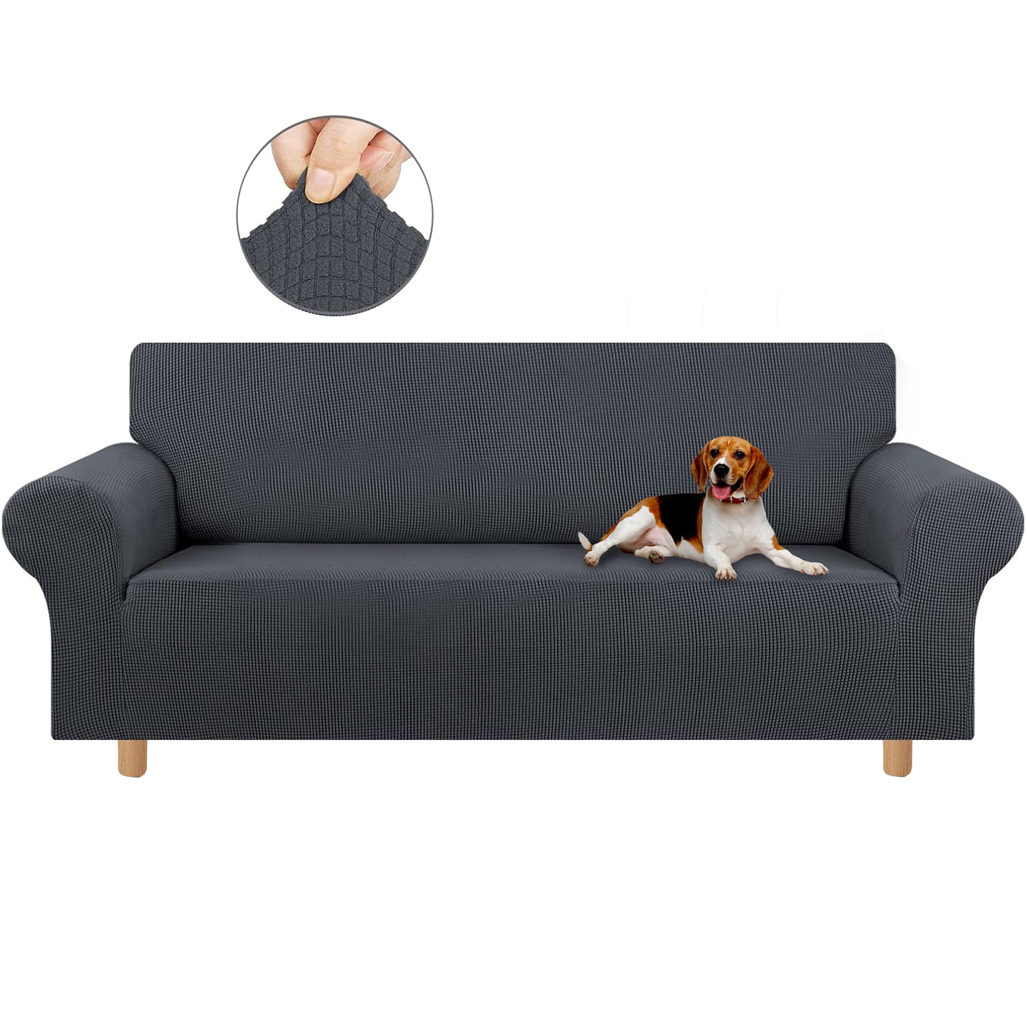 WEENEED Sofa Cover Non Slip Couch Cover Stretch Slipcover Leakproof Couch Protector for Kids Dogs Cats Pets, Dark Gray