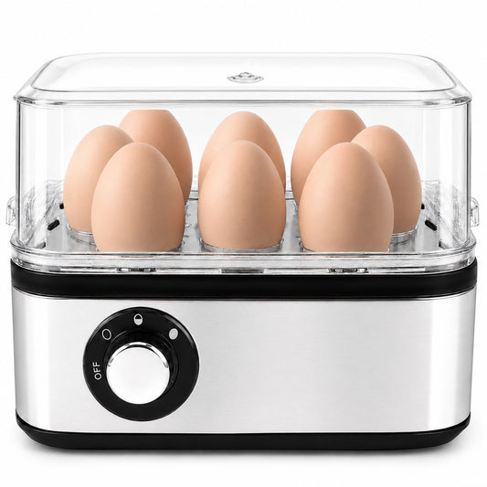 ICETear Electric Egg Cooker, 8 Egg Capacity Rapid Egg Steamer with Auto Shut Off, BPA Free for Soft Medium Hard Boiled Eggs & Egg Custard