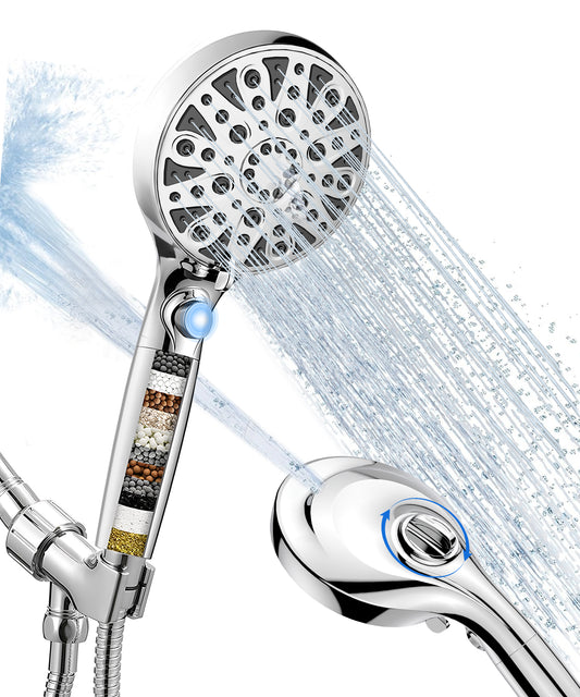 Hodvit Handheld Filtered Shower Head, 10 Spray Modes High Pressure Shower Head with Pause Function, New
