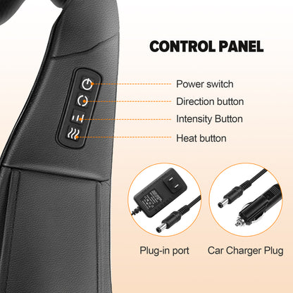 Bokyan Neck Massager, Shiatsu Shoulder and Kneading Back with Heat, for Home, Office, Car Use and Travel Use, Black