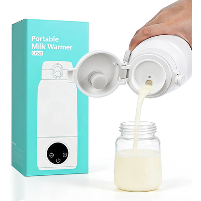 RUPOUN 17oz Large Capacity Cordless Portable Bottle Warmer - Baby Milk Warmer for Breast Milk, Formula & Water, Travel & Outdoor Use, White