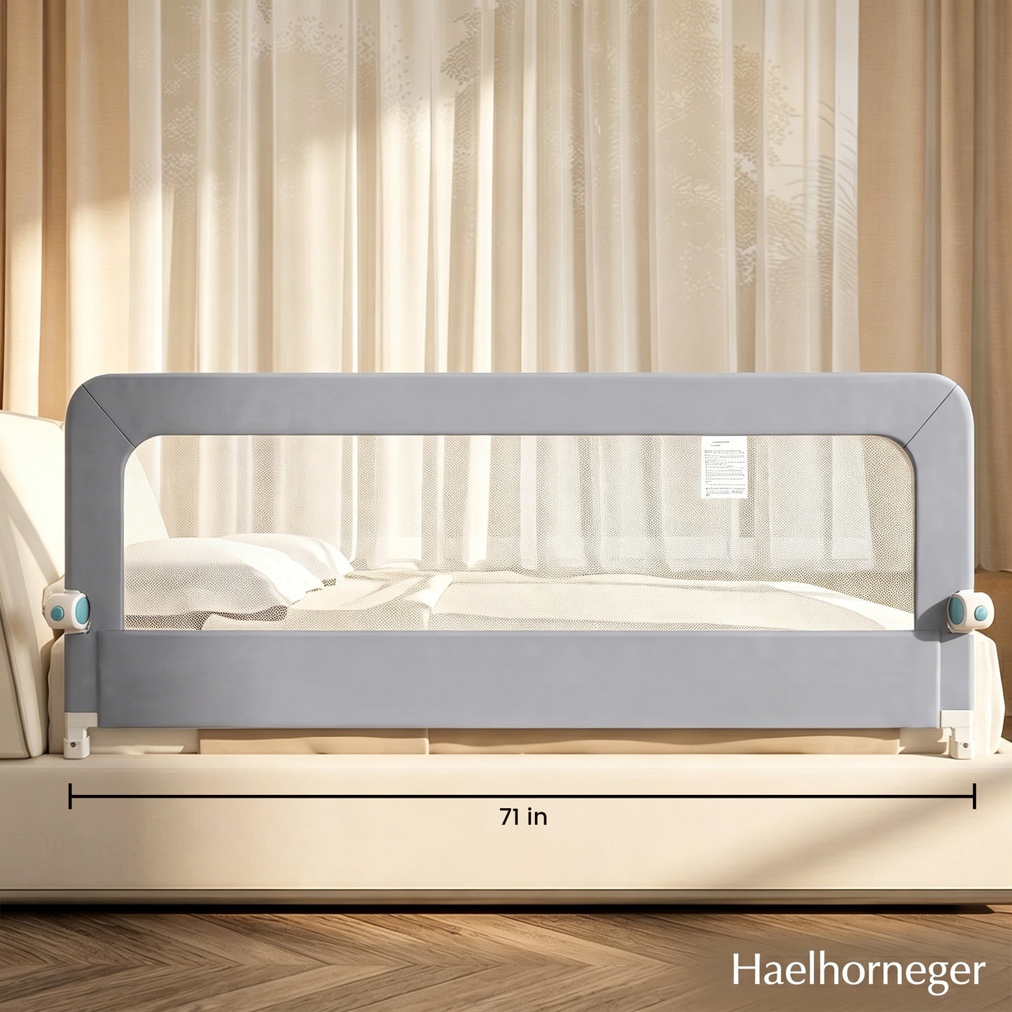 Bed Rails for Toddlers, Baby Bed Rail Guard Foldable Toddler Bed Rail (Gray, 71in Sizes)