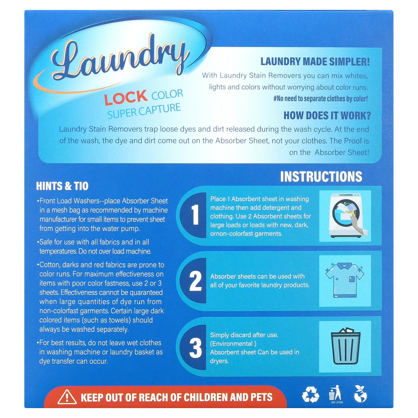 FVSA Color Catcher, Laundry Dye-Trapping Sheets, 80 Count, Unscented, Prevent Color Runs