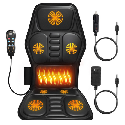 BOKYAN Back Massager, Electric Full Body Massager with Heat, Seat Cushion Massager Vibration Chair Pad for Home Car, Gifts