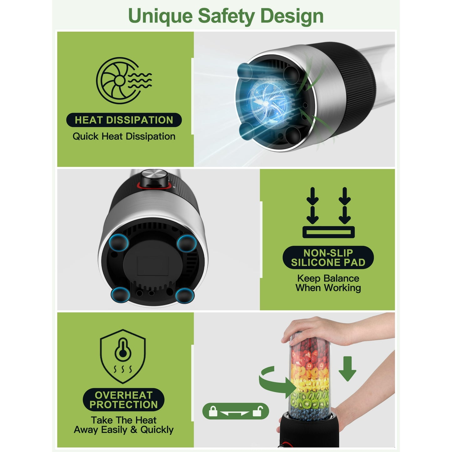 Suodoka 2-in-1 Multipurpose Blenders for Smoothies with 22oz No-BPA Portable Bottle, Coffee/Spices Jar Bottle for Grinder, New