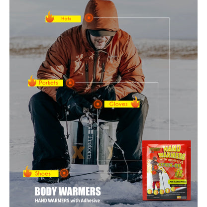 NFTIGB Body Warmer Hand Warmers with Adhesive Backing, Disposable 85Pcs, Long Last Safe Heated 12H