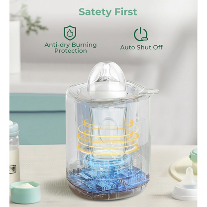 Rupoun Bottle Warmer, 4 in 1 Fast Baby Milk Portable Warmer with Timer and Temperature Control for Breastmilk or Formula, with Defrost, Sterilizer, Keep, Heat Food, Green