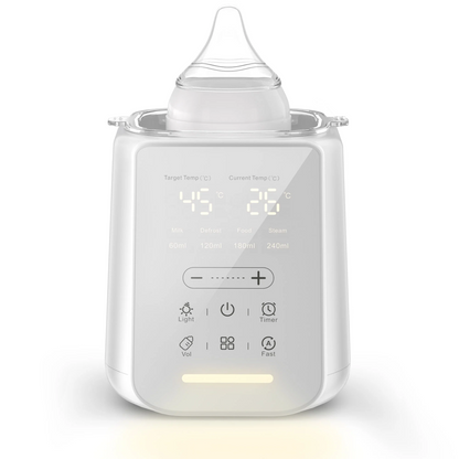 Rupoun Bottle Warmer, 8 in 1 Fast Baby Milk Portable Warmer with Timer and Temperature Control for Breastmilk or Formula, with Defrost, Sterilizer, Keep, Heat Food, White