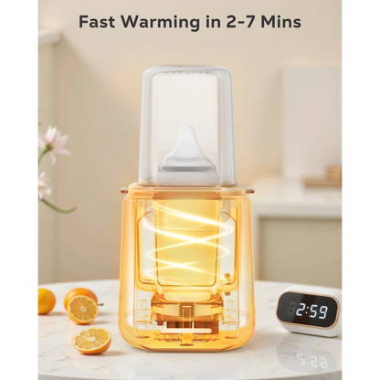 Rupoun Bottle Warmer, 8 in 1 Fast Baby Milk Portable Warmer with Timer and Temperature Control for Breastmilk or Formula, with Defrost, Sterilizer, Keep, Heat Food, White