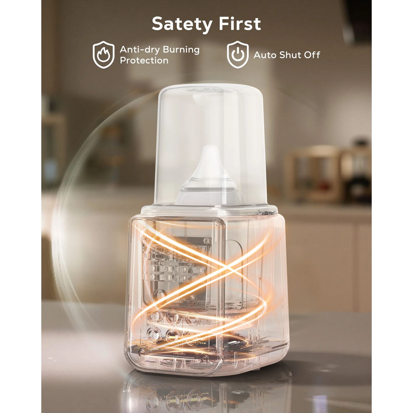 Rupoun Bottle Warmer, 8 in 1 Fast Baby Milk Portable Warmer with Timer and Temperature Control for Breastmilk or Formula, with Defrost, Sterilizer, Keep, Heat Food, White