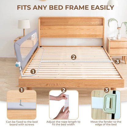 RUPOUN Baby Bed Rail for Toddlers, Swing Down Kids Bed Guard, Safe and Adjustable, Full Beds