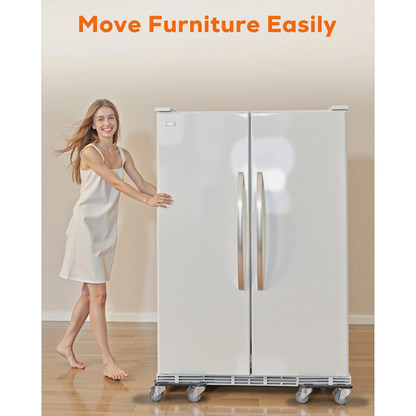 M Buder Heavy Duty Furniture Movers, Dolly Set Rotatable Rubber Universal 4 Wheels, Alloy Steel Furniture Moving Dolly, 1800 LBS Load Capacity, 5.3 in x 5.3 in