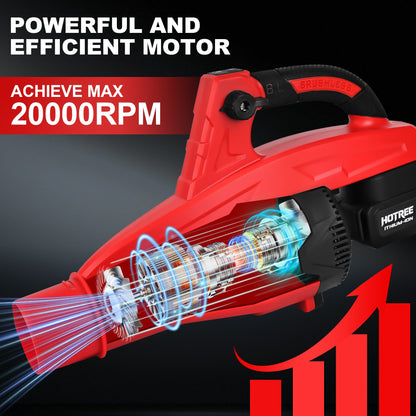 HOTREE Cordless Leaf Blower, 170 MPH 600 CFM Electric Blower with 8 Speeds, 2×2.0Ah Batteries and Charger, Lightweight for Yard, Patio and Dust Cleaning