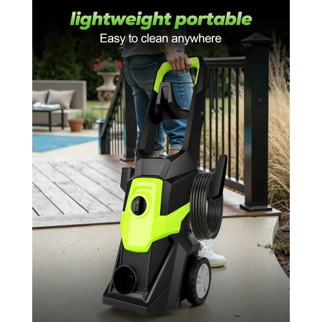 OHHANI Electric Pressure Washer, 2030 PSI Max, 2.4 GPM, 6ft Inlet Hose, 32ft Outlet Hose & Power Cord, 4 Nozzles & Foam Cannon for Car, Patio, Driveway