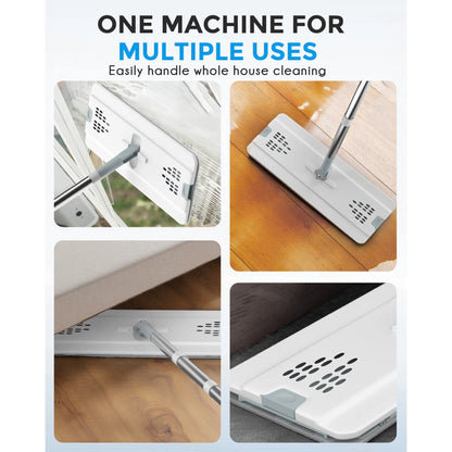 BIMZUC Mop and Bucket with Wringre Set, with 4 Microfiber Reusable Pads, Wet and Dry Use for Household Cleaning and Floor Windows Cleaning