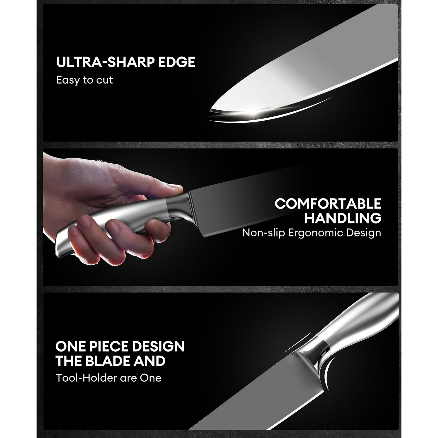 Younghome 14 Pcs Sharp Knife Set with Block Built-in Sharpener,Ergonomic Handle,Kitchen Chef Knives