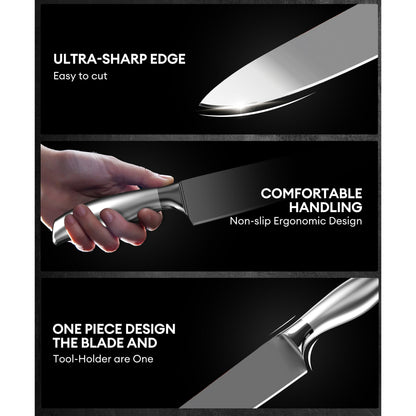 Younghome 14 Pcs Sharp Knife Set with Block Built-in Sharpener,Ergonomic Handle,Kitchen Chef Knives