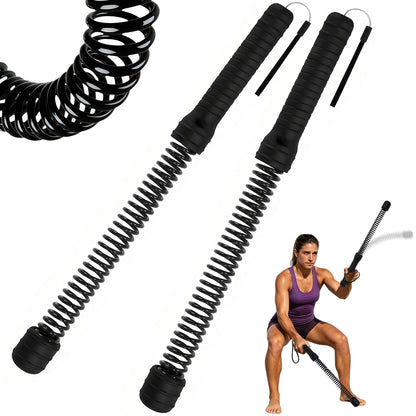 Feeray Ropeless Battle Ropes, 2-Piece High Inertia Cordless Fitness Equipment for Home Gym, Core & Cardio Training, Black