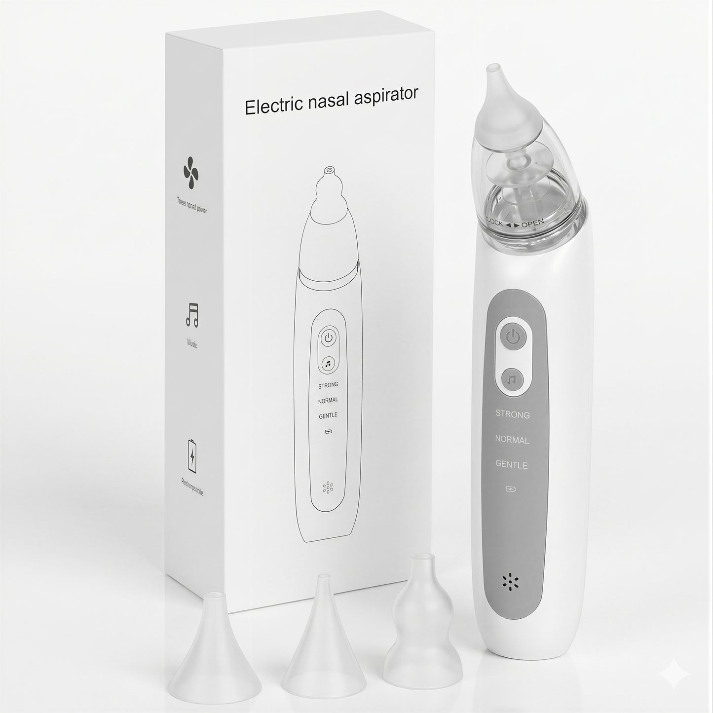 ZNQPLF Nose Sucker for Baby, Nasal Aspirator for Baby, Electric Nose Suction for Baby, Baby Nose Sucker, White